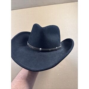 Bailey Black Western Hat with Decorative Band, Rider,light Felt, 100% Wool, Med.